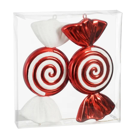 Ornament Candy Red 2 Pieces - L15Xw6Xh32Cm
