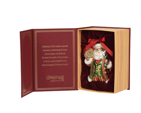 Ornament Glass Santa Time Collectable W.8cm x H.13cm - image 1
