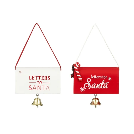Ornament Mailbox White Red 2 Asst. Fsc   L11Xw5Xh9.5Cm