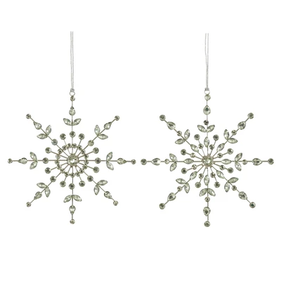Ornament Snowflake L. Green 2 Asst.  L20Xw20Cm