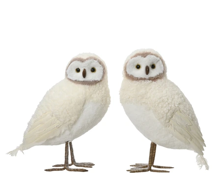 Owl Artificial Fur Cream W.14cm x H.21cm