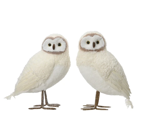 Owl Artificial Fur Cream W.36cm x H.48cm