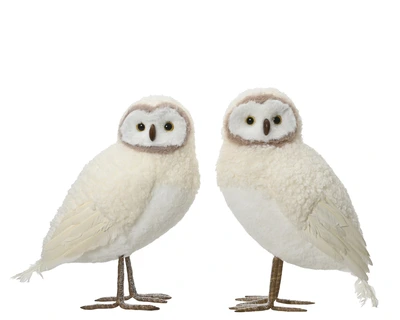 Owl Artificial Fur Cream W.36cm x H.48cm