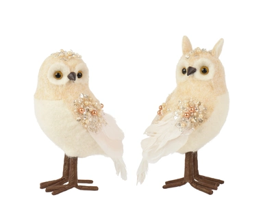 Owl Felt White W.13cm x H.20cm