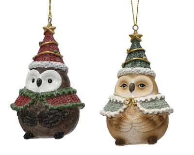 Owl Polyresin Asst. H.10.5cm