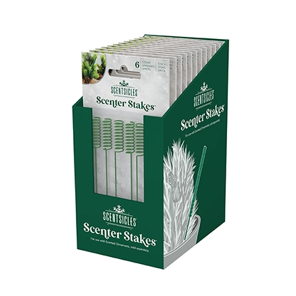 Pack Of 6 Green Scenter Stakes On Clip Strip