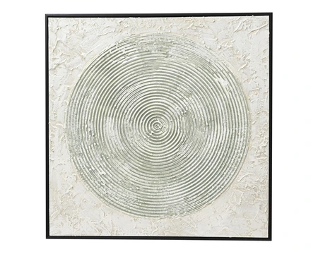 Painting Canvas Square 80% Hand Paint ,Black Pp Frame White W.60Cm X H.60Cm