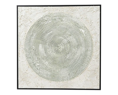 Painting Canvas Square 80% Hand Paint ,Black Pp Frame White W.60Cm X H.60Cm