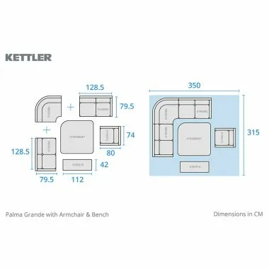 Palma Grande Sofa Corner Set White Wash - image 3