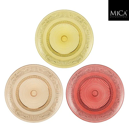 Peggy Decoration Plate Fuchsia D. Yellow Peach 3 Asst. - H2Xd33Cm