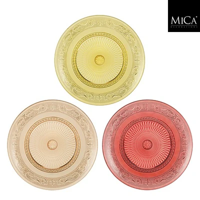Peggy Decoration Plate Fuchsia D. Yellow Peach 3 Asst. - H2Xd33Cm