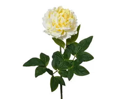 Peony On Stem Polyester H70.00cm soft yellow