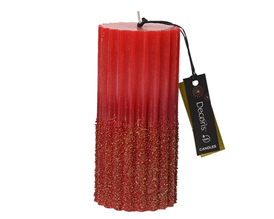 Pillar Candle Paraffin christmas red -H15cm