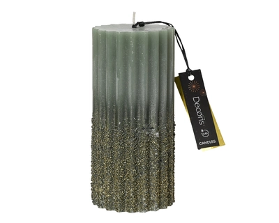 Pillar Candle Paraffin rosemary green H15cm