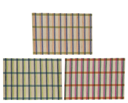 Placemat Bamboo 3Col  Asst. W.48Cm