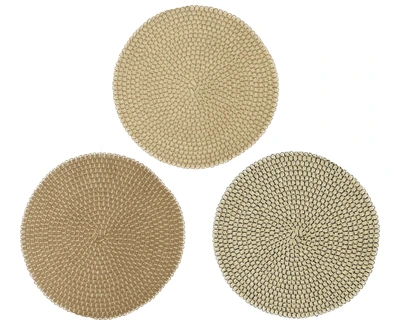 Placemat Paperrope Round Weaving 3Col Asst. D.38Cm