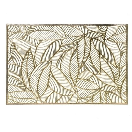 Placemat Plastic Leaf Cut Out Gold