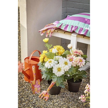 Plant Zinnia Polyester in Black Pot 3Col Asst. H.40Cm - image 3