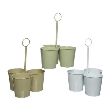 Planter Iron 3Col Outdoor H35cm Asst