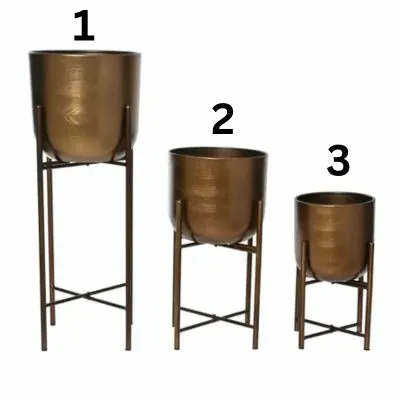 Planter Iron Dia19.50-H33.00Cm Bronze