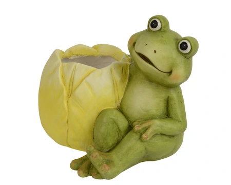 Planter Magnesium Frog Tulip Green H.23Cm