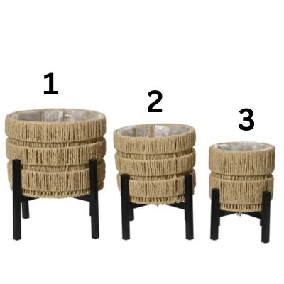 Planter Paperrope Dia20.00-H22.00Cm Natural