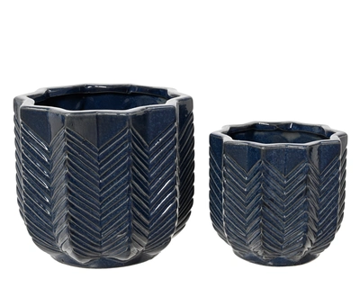 Planter Porcelain dia16.50-H15.50cm Dark Blue