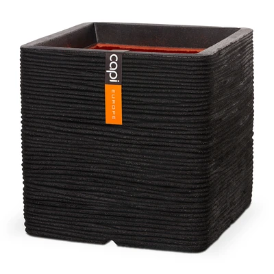 Planter square Rib 40x40x40 black - image 1