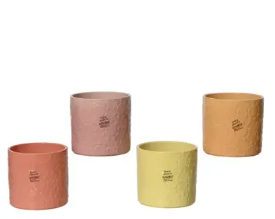 Planter Stoneware Glazed All Over Print  D.12Cm X H.11Cm - image 1