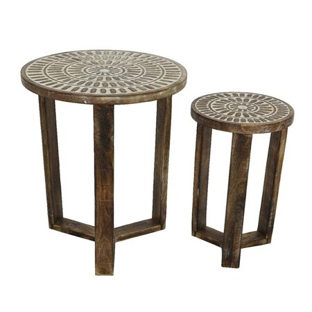 Planter table mangowood indoor Dia 37cm