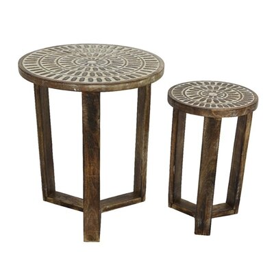 Planter table mangowood indoor Dia 37cm