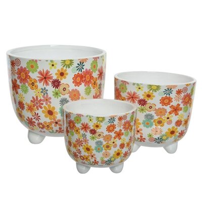 Planter terracotta round flower Dia13cm