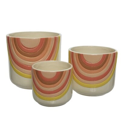 Planter terracotta round rainbow Dia 11cm