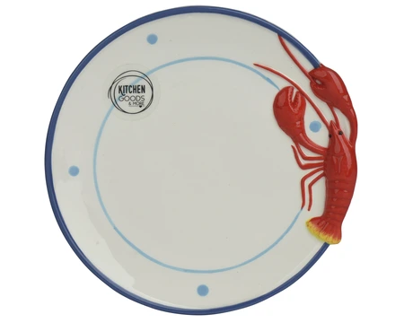 Plate Dolomite Round Lobster White/Colour(S) D.16Cm X H.2Cm - image 1