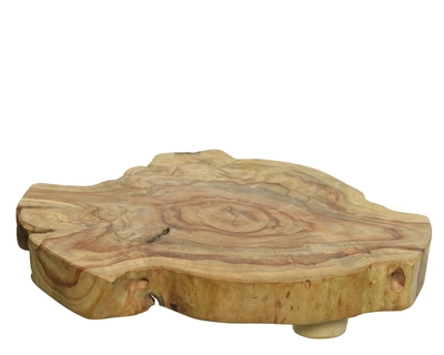 Plate Teakwood Dia40.00-H7.00cm Natural - image 3