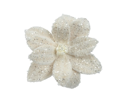 Poinsettia Faux Fur cream dia28-H10cm - image 1