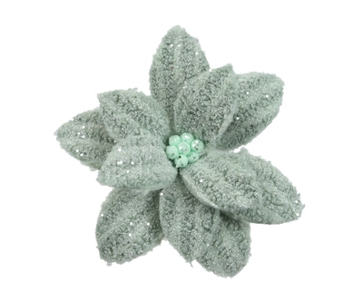 Poinsettia Faux Fur sage green dia28-H10cm - image 1
