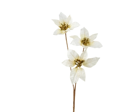 Poinsettia Polyester cream L17-W10-H60cm