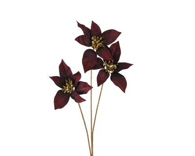 Poinsettia Polyester maroon L17-W10-H60cm
