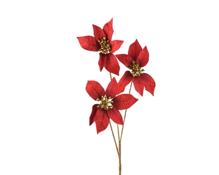 Poinsettia Polyester red L17-W10-H60cm