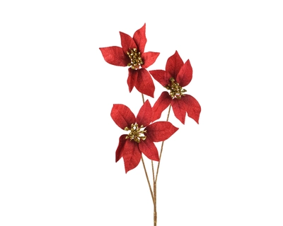 Poinsettia Polyester red L17-W10-H60cm