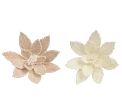Poinsettia Velvet Asst. Blush/White D.30cm