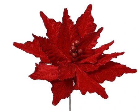 Poinsettia Velvet Red D.50cm x H.66cm