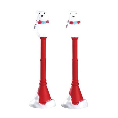Polar Bear Street Lamp, Set Of 2, B/O (4.5V)