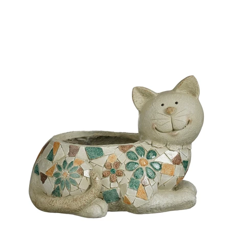 Pot Cat Green - L33Xw23Xh25Cm