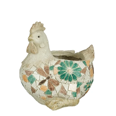 Pot Rooster Green - L26Xw21Xh29Cm