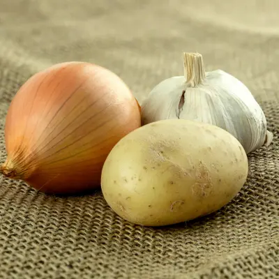 Potatoes, Onions & Garlic Bulbs