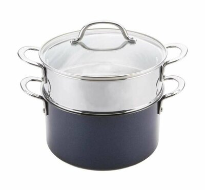 Prestige Opti Steel Steamer Set 24Cm Diamond Blue