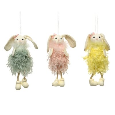 Rabbit Polyester 3Col H17.50cm Asst