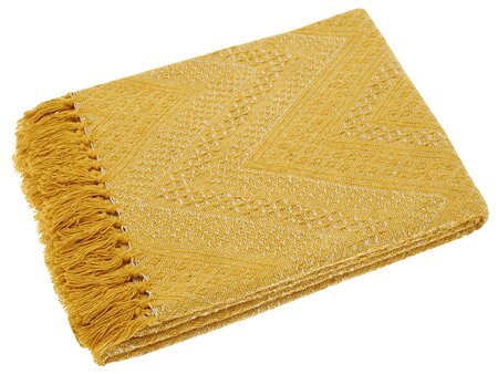 Recycled cotton throw ochre